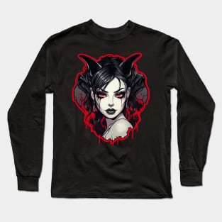 Goth Girl Demon Devil Succubus Long Sleeve T-Shirt